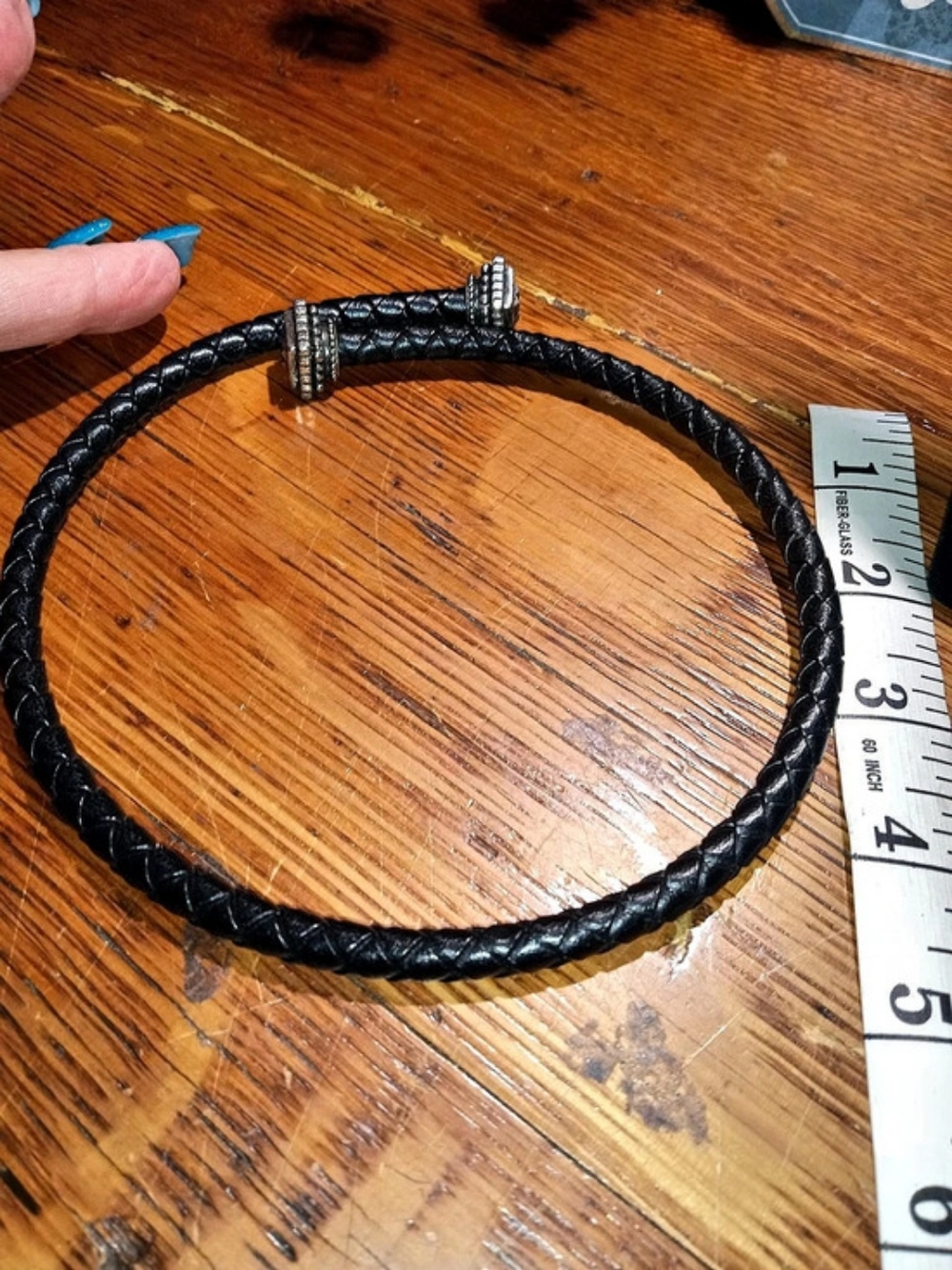 Braided Necklace in Black & Silver